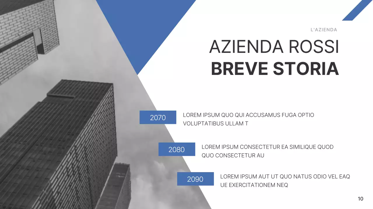Una semplice relazione aziendale in blu e azzurro