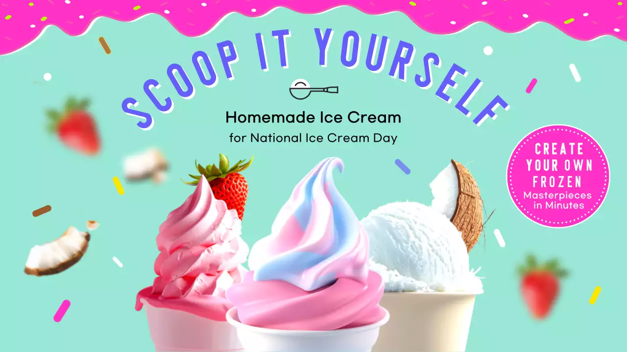 Pink Trendy Ice Cream Promotion YouTube Thumbnail
