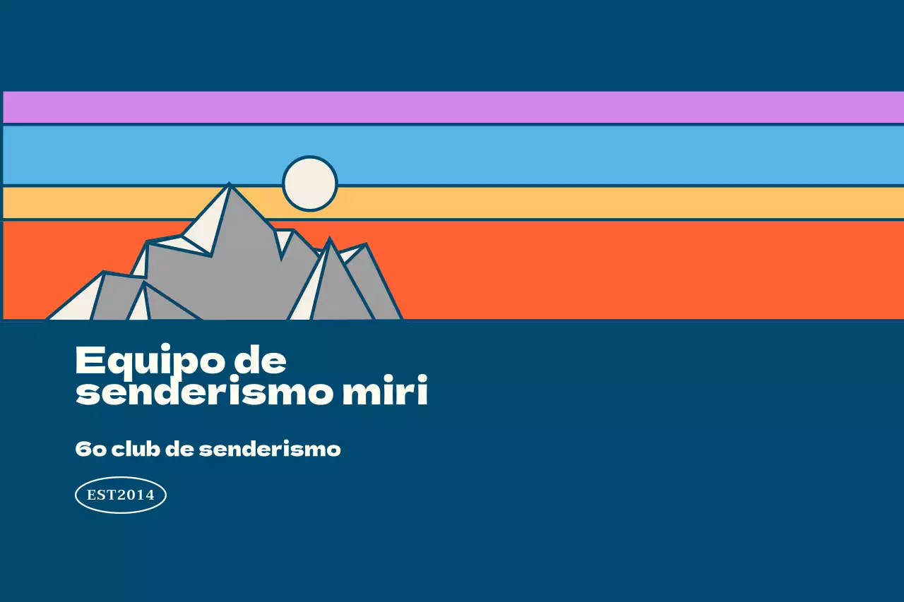 Clubes deportivos con ilustraciones de montañas multicolores