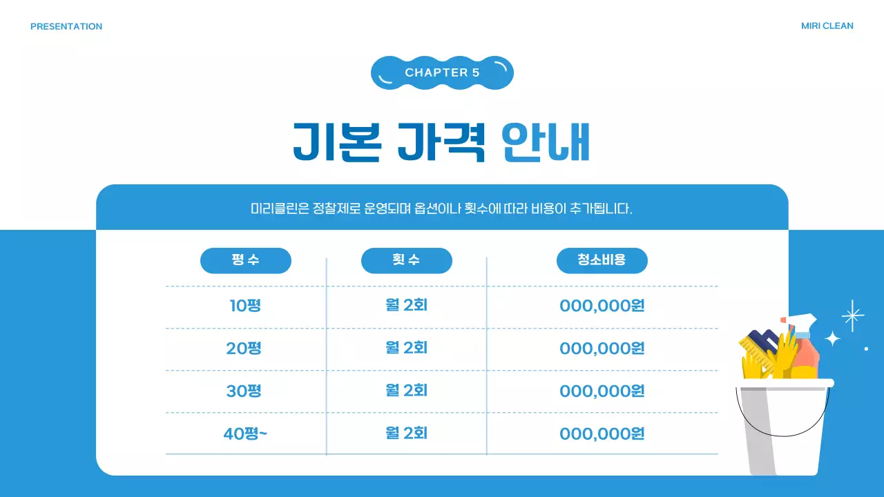 파랑의 아기자기한 청소 대행 업체 소개서