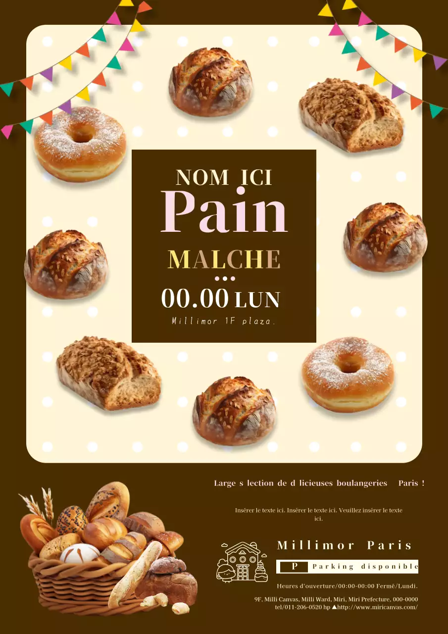 Publicité pour une boulangerie brune et simple