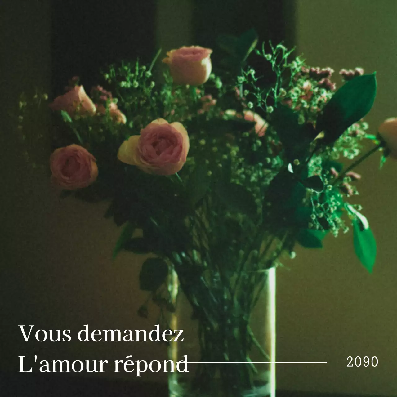 Une phrase d'amour moderne en chartreuse et blanc