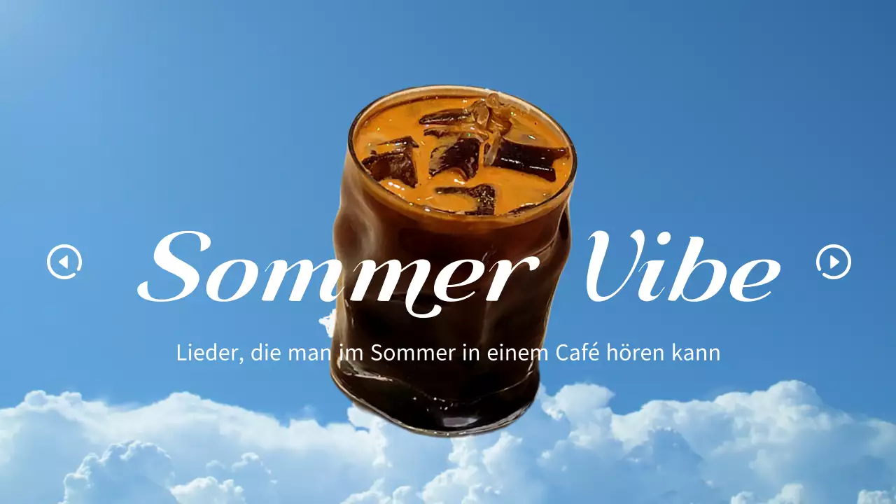 Ein trendiges, sommerlich inspiriertes Playlist-Cover in Hellblau und Weiß