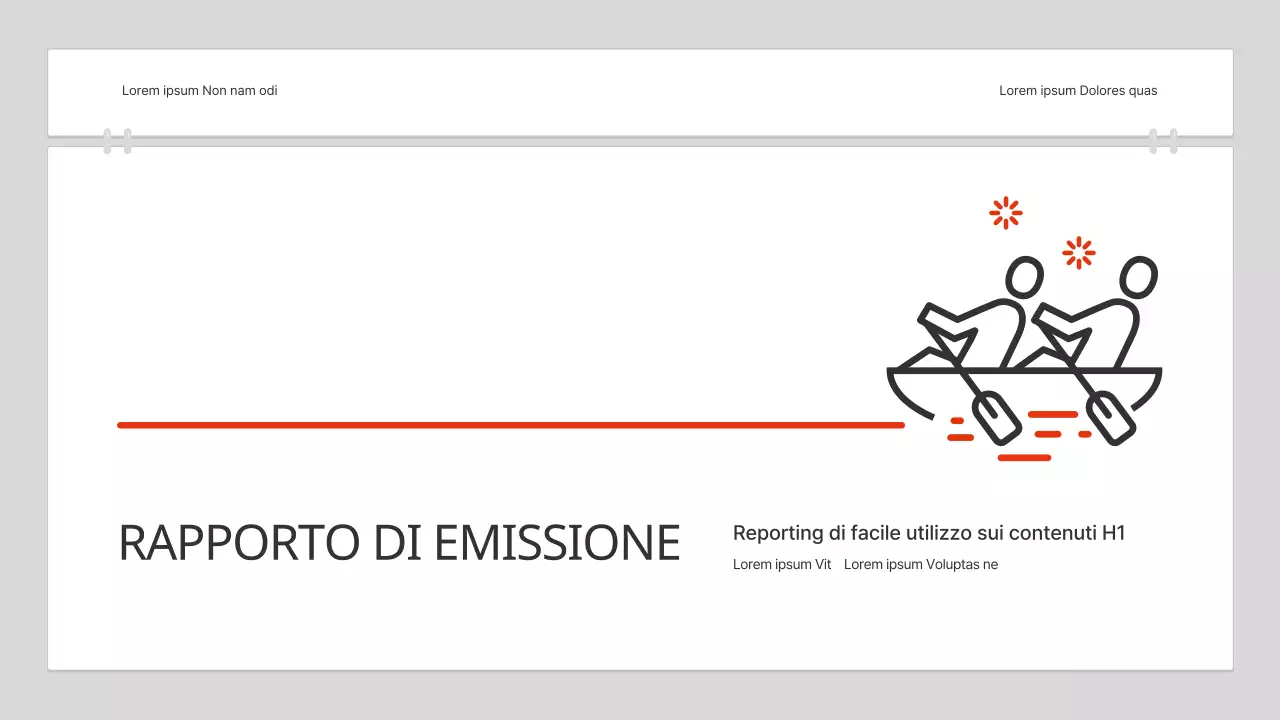 Un semplice report di analisi dei contenuti in bianco e rosso