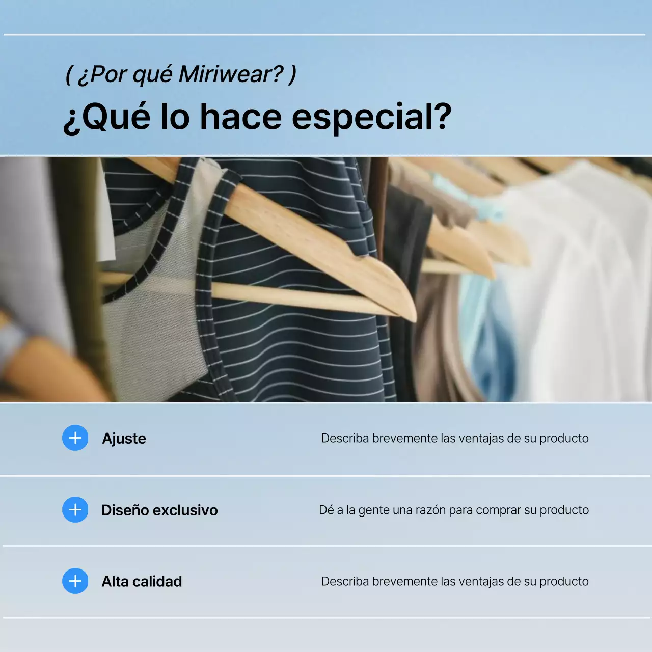 Promueva una introducción a la moda en azul y blanco