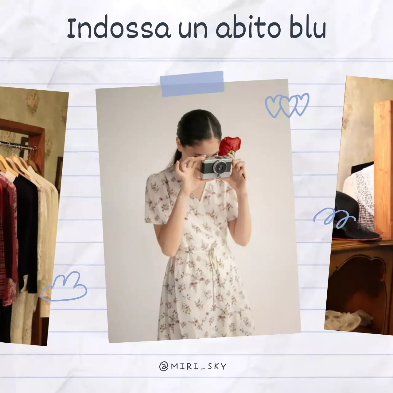 Un post su un simpatico album di note blu e bianche con nastro scarabocchiato