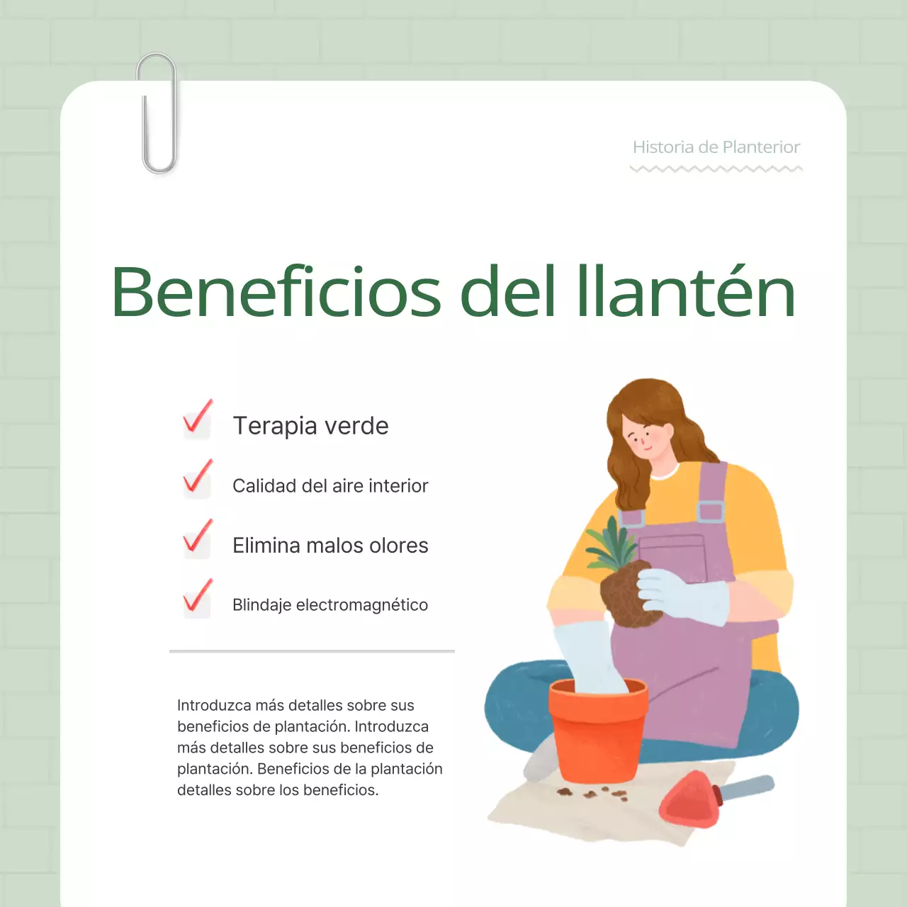 Promocione su terrier vegetal verde y blanco