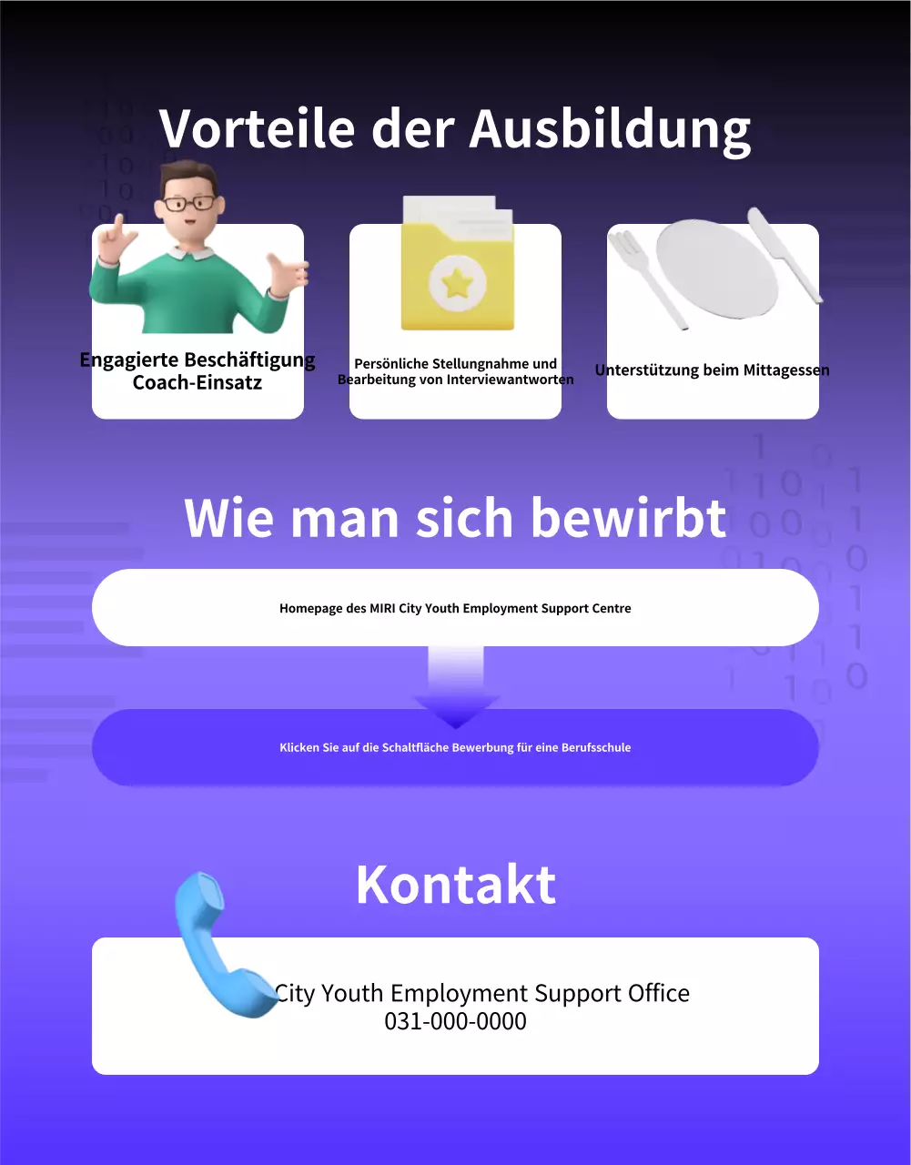 Eine einfache, lila-schwarze Stellenausschreibung für Hochschulabsolventen