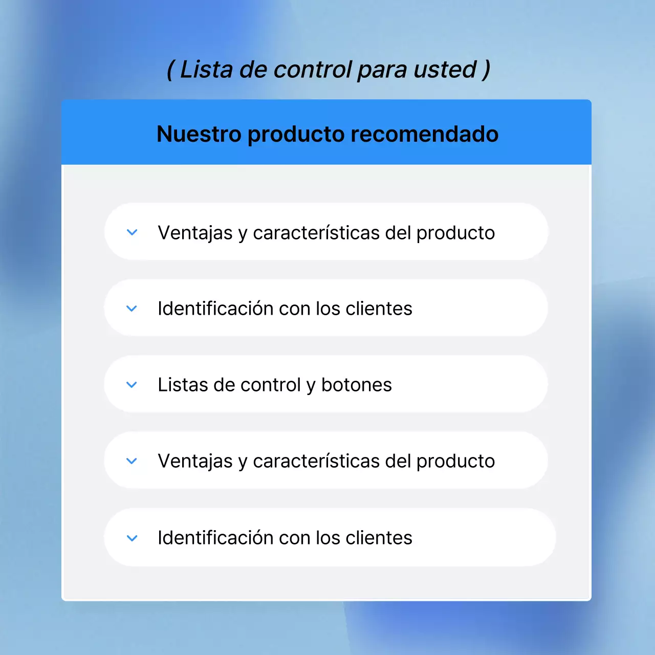 Promueva los puntos de control de moda en azul y blanco