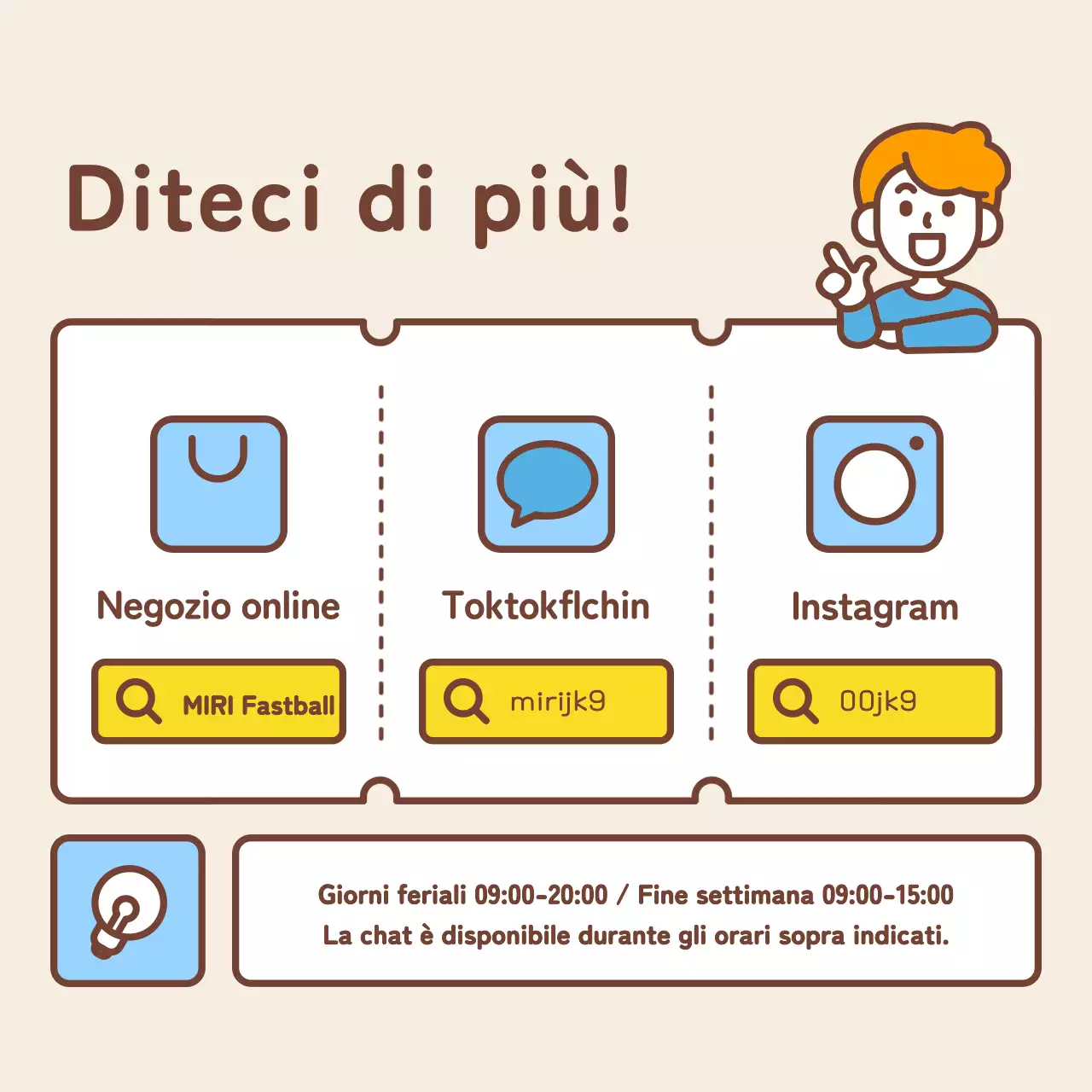 Semplice promozione sui social media per la ricerca di lavoro all'estero in giallo e azzurro