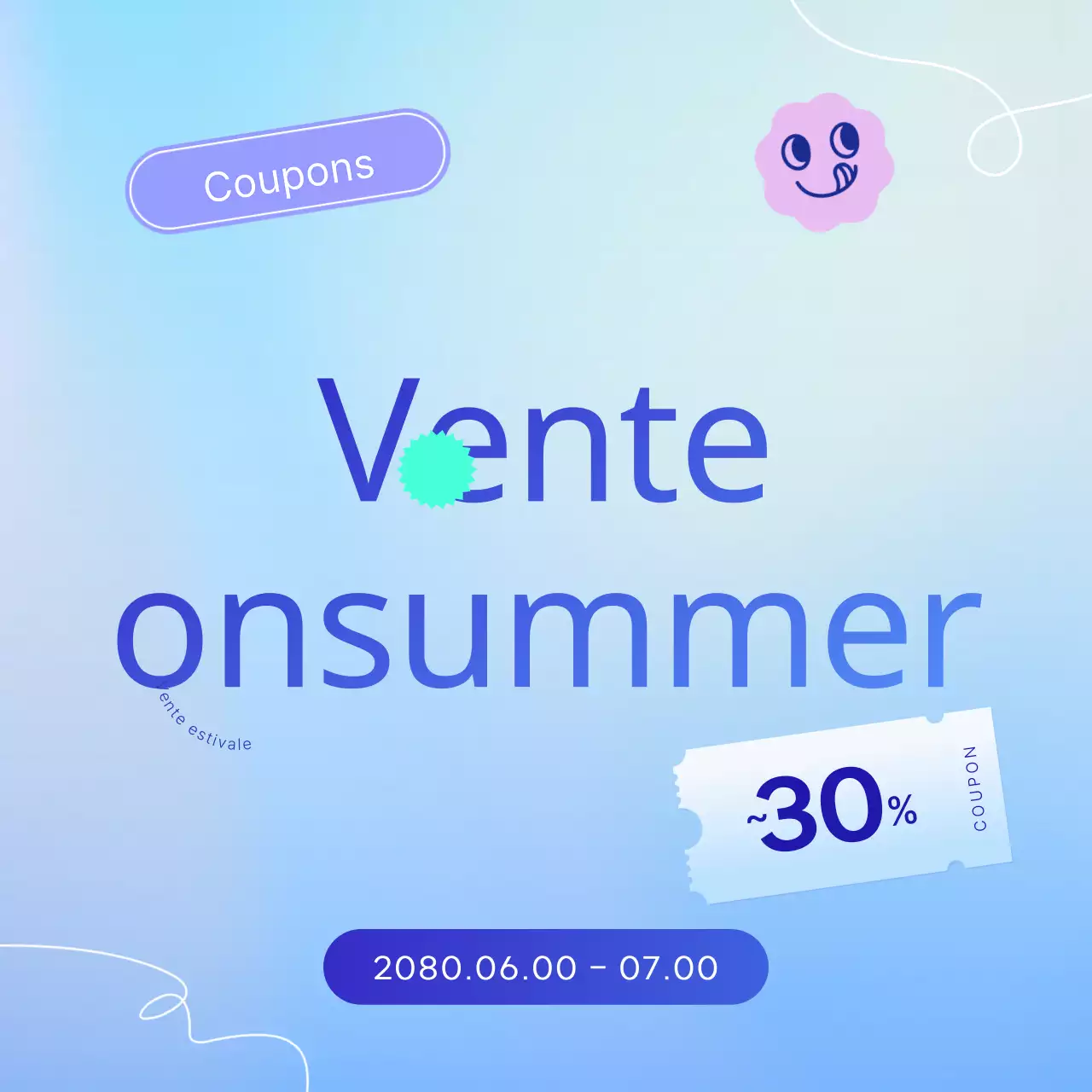 Promouvoir les événements estivaux avec des touches de violet et de bleu