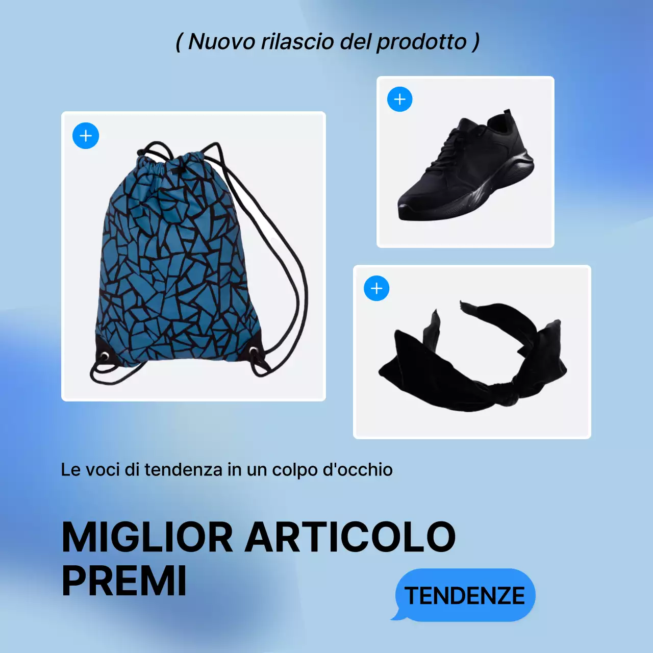 Una copertina di tendenza in blu e bianco