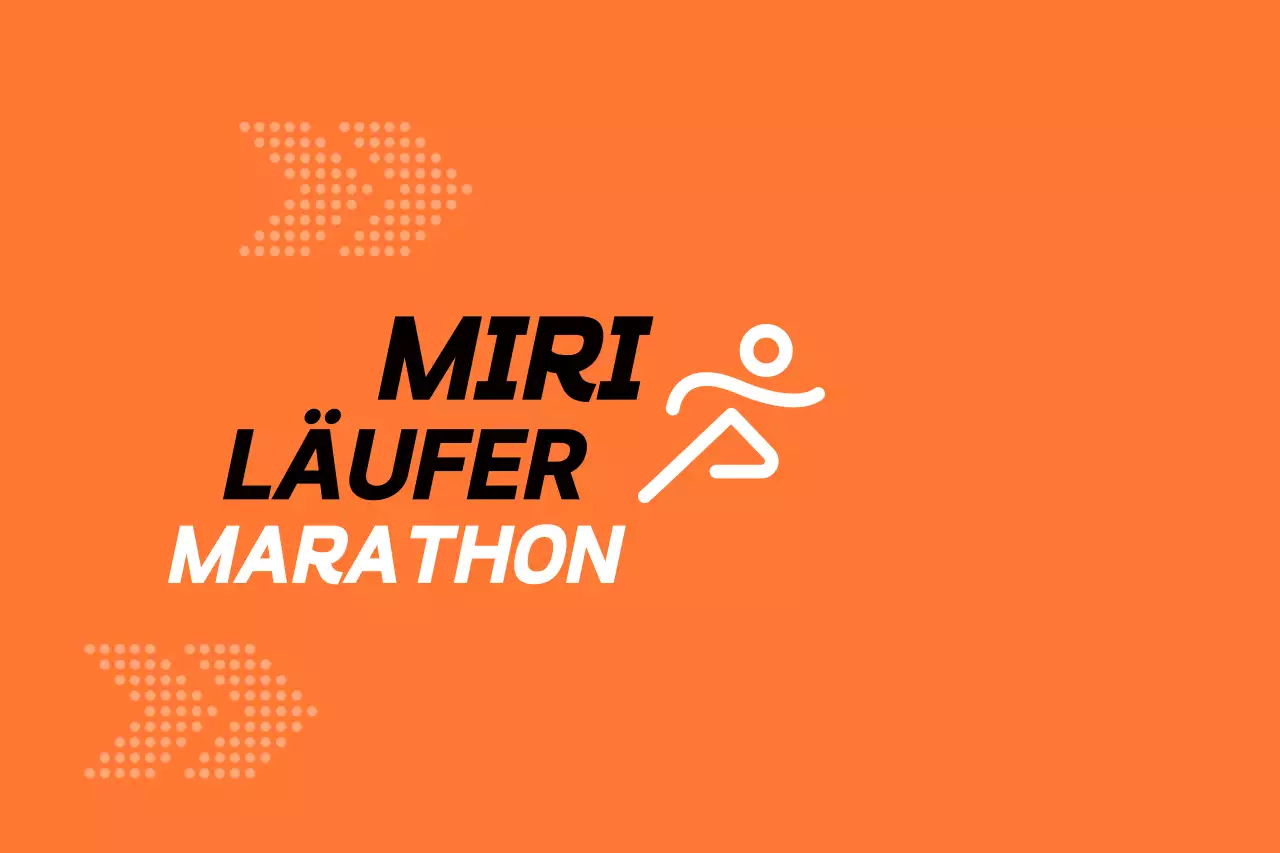 Werbung für den Marathon in Orange und Schwarz