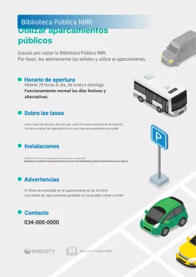 Información sobre el uso de los modernos aparcamientos públicos azules y grises