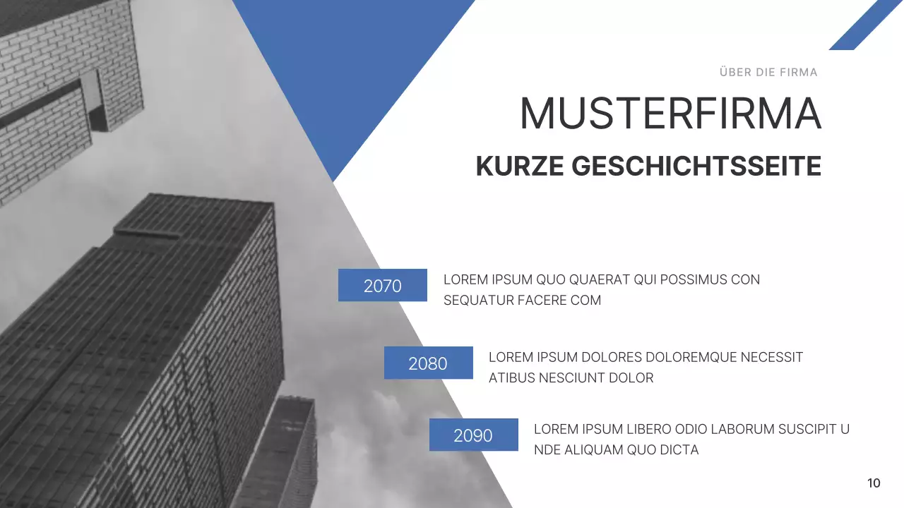 Ein einfacher Unternehmensbericht in Blau und Hellblau