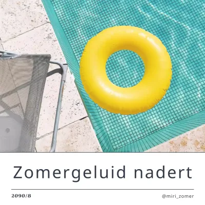 Modern zwembadfeest in blauw en wit