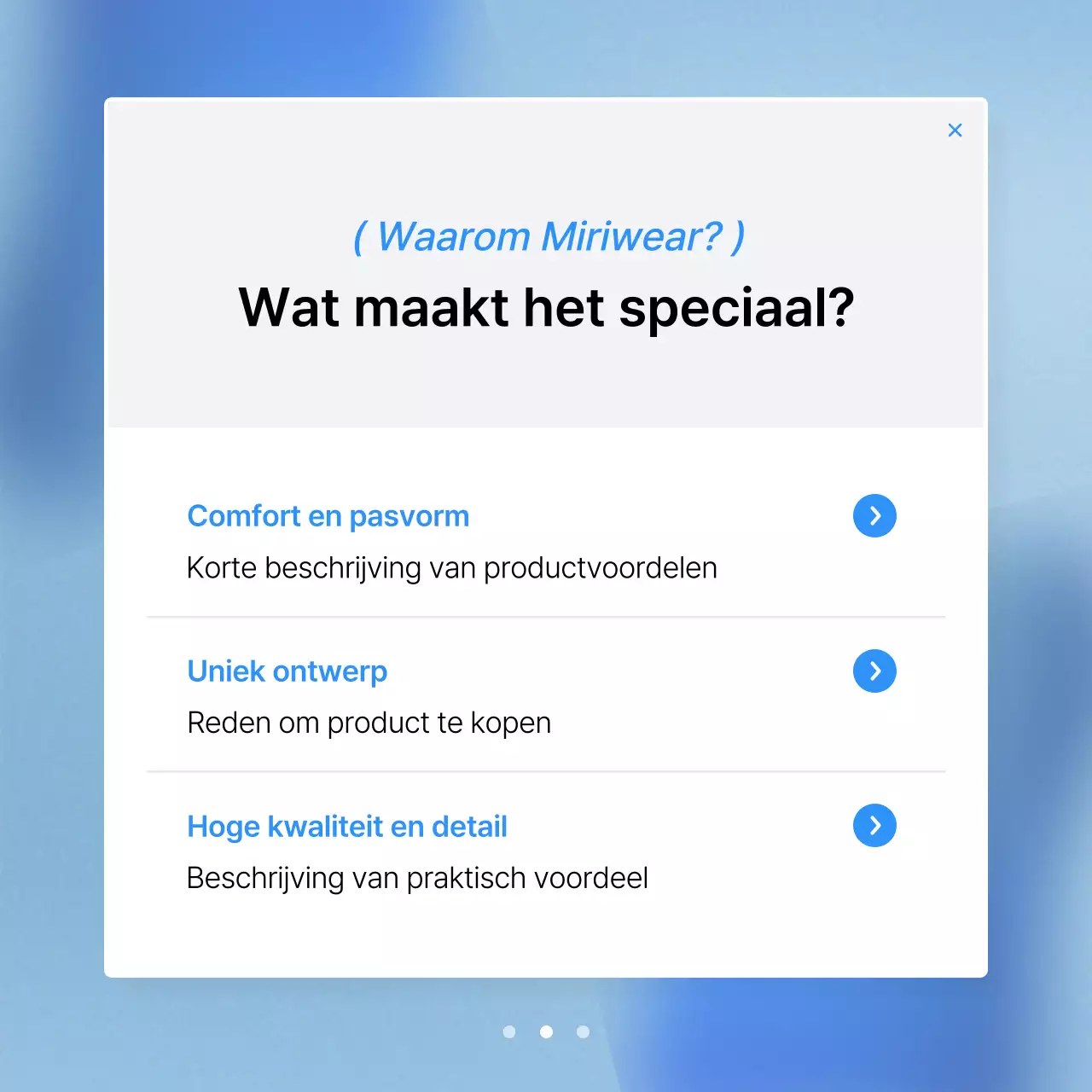 Promoot een trendy mode-intro in blauw en wit