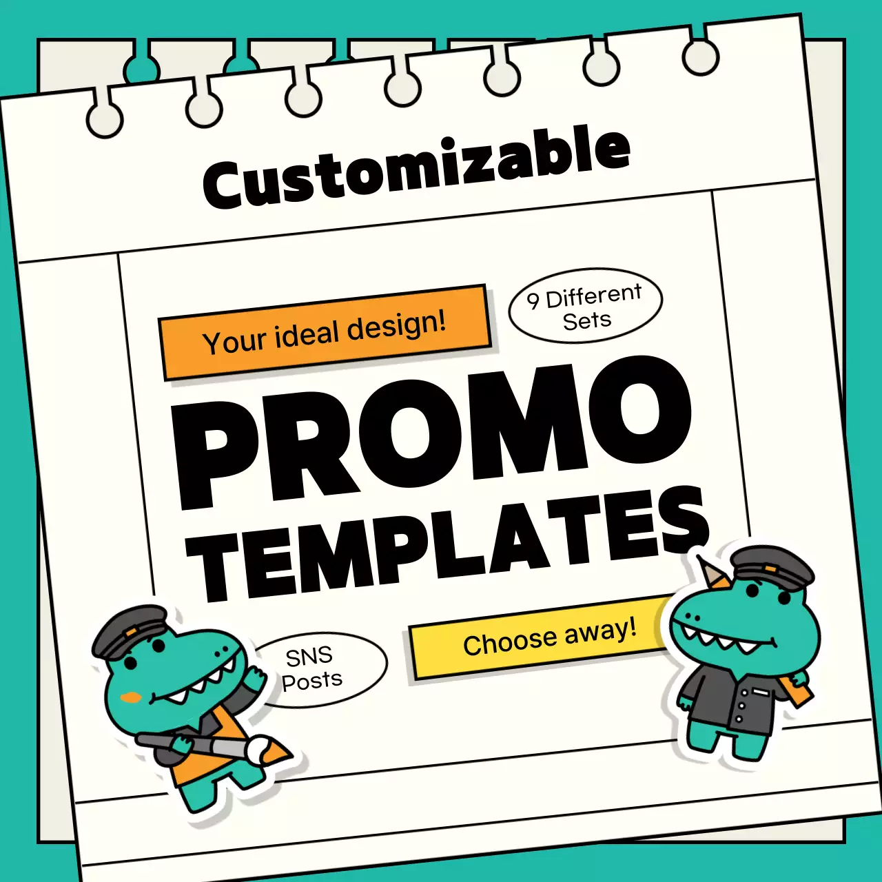 Teal Trendy Templates Promotion Social Media Post