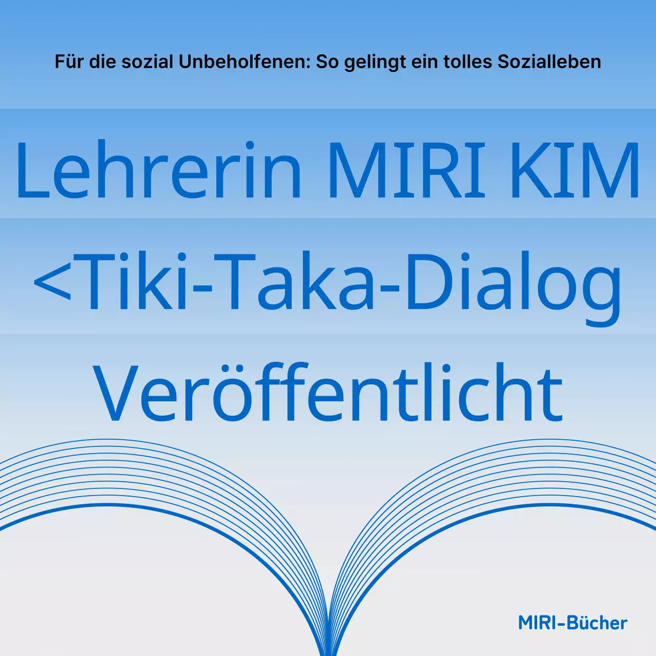 Minimalistische Buchpräsentation in Blau und Hellblau