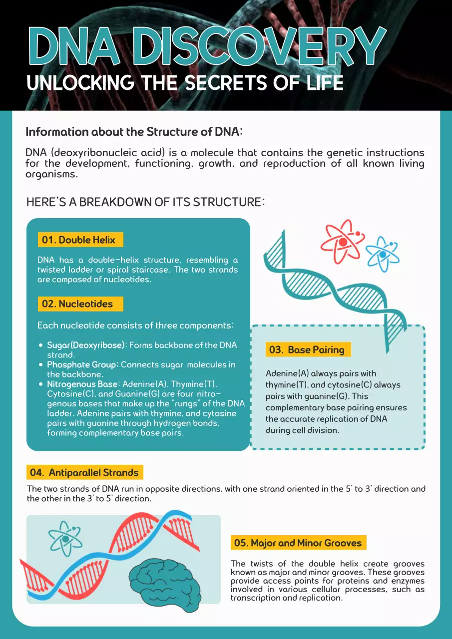 Teal Modern Dna Guide Poster