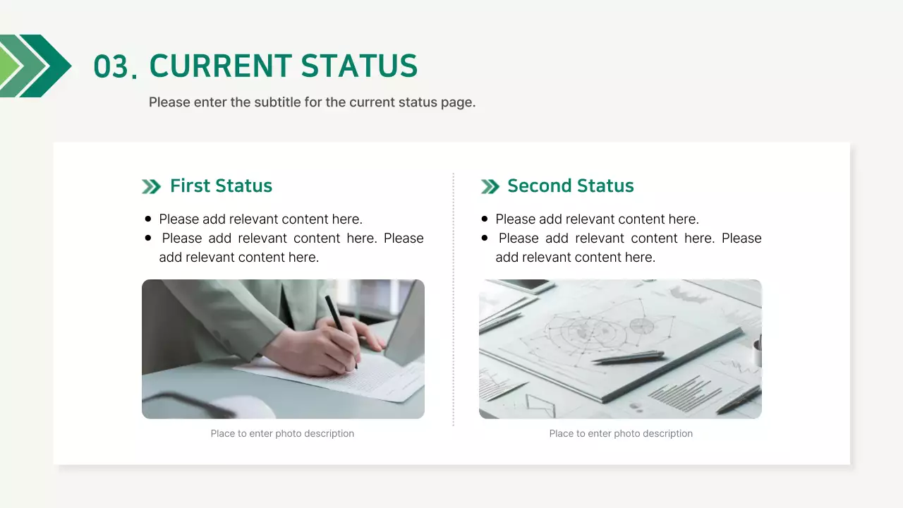 A simple corporate report in green