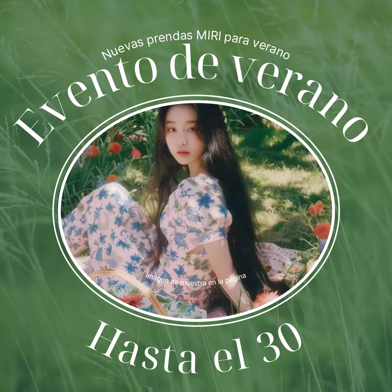 Anuncio de estilo sencillo y veraniego en verde