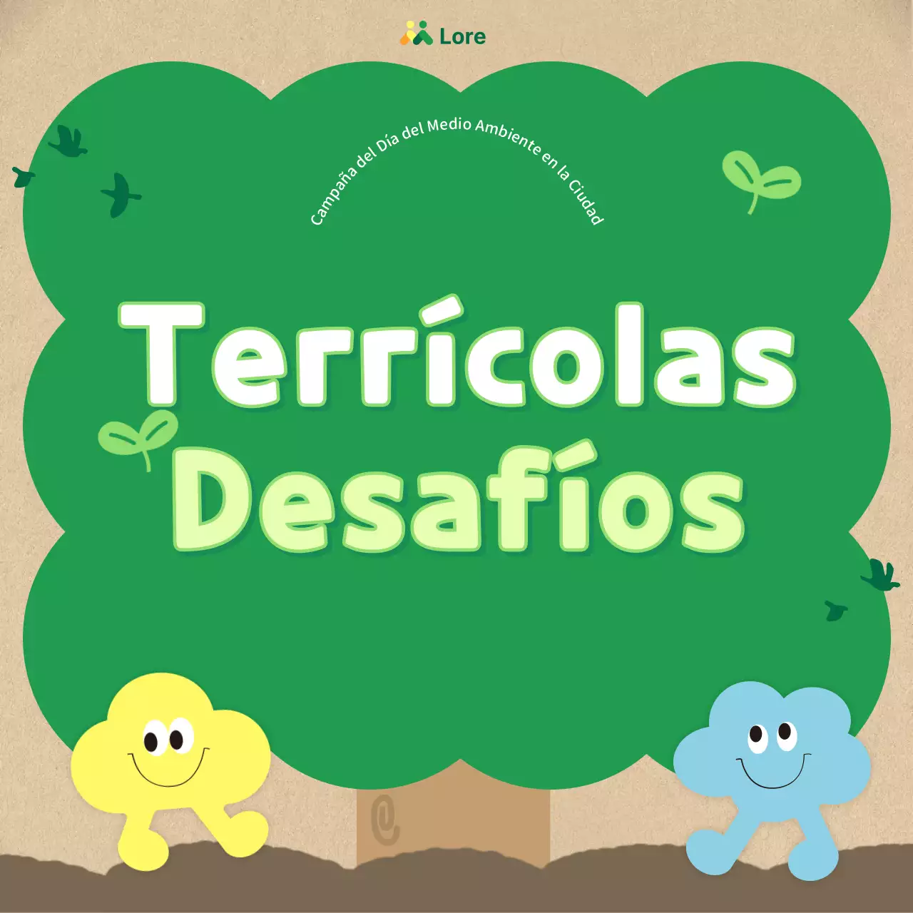 Promueva una bonita campaña beige y verde para el Día de la Tierra