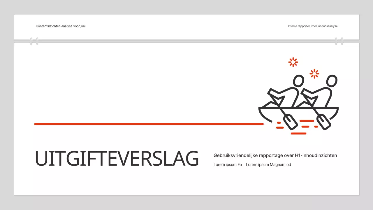 Een eenvoudig rapport voor inhoudsanalyse in rood en wit
