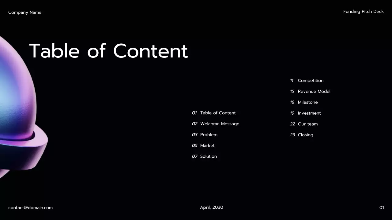 블랙 모던 펀딩 피치 프레젠테이션