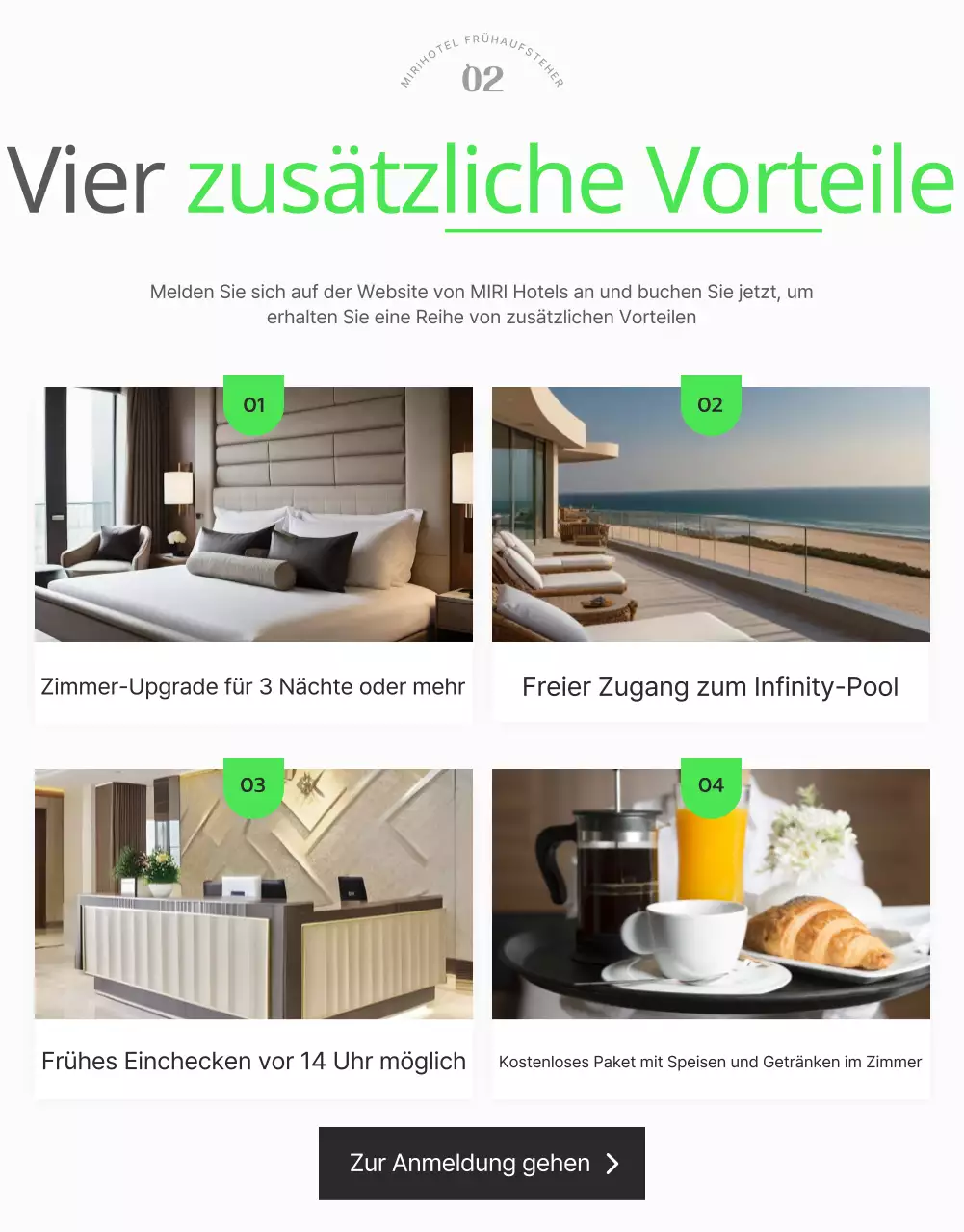 Einfache Hotel-Sommerwerbung in Weiß und Hellblau