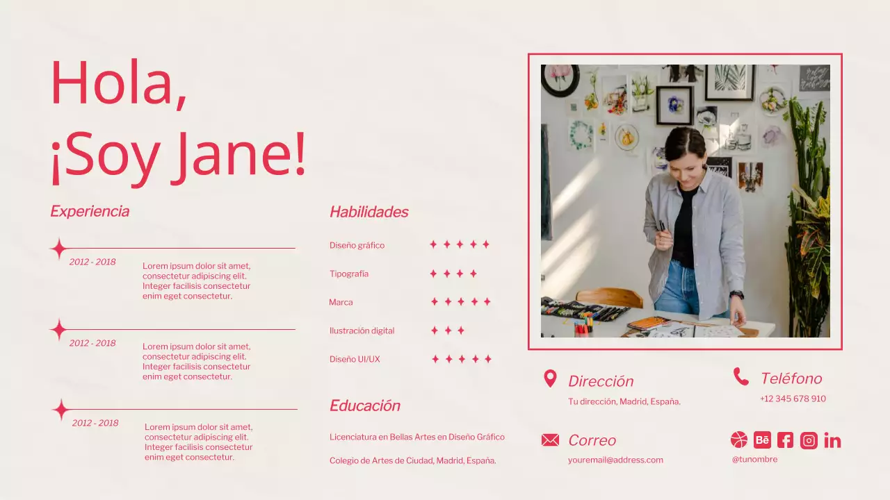 Red trend portafolio diseñador gráfico