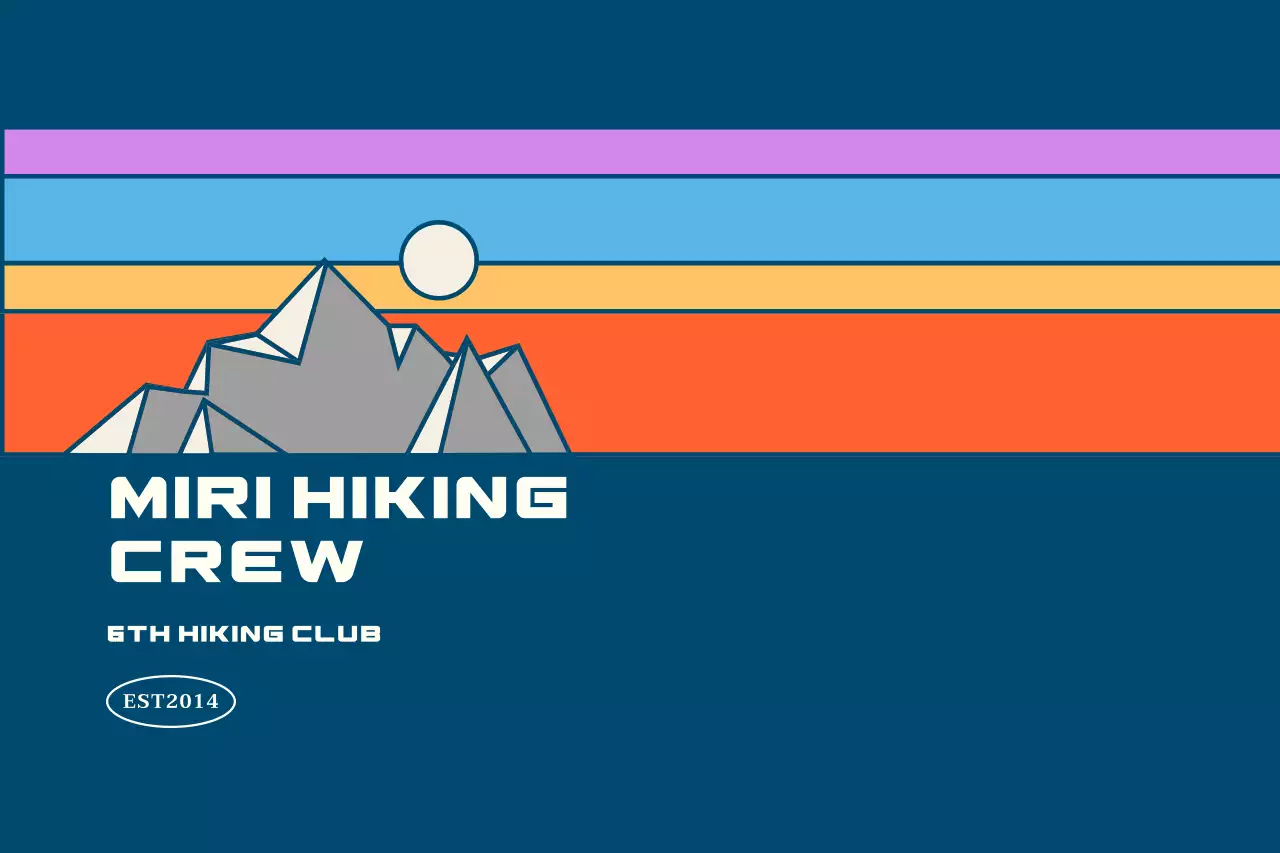 Sports clubs with multi-colored mountain illustrations