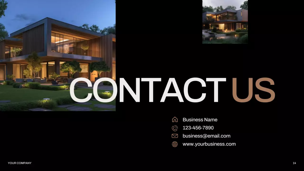 Black Modern Real Estate Agenda Presentation