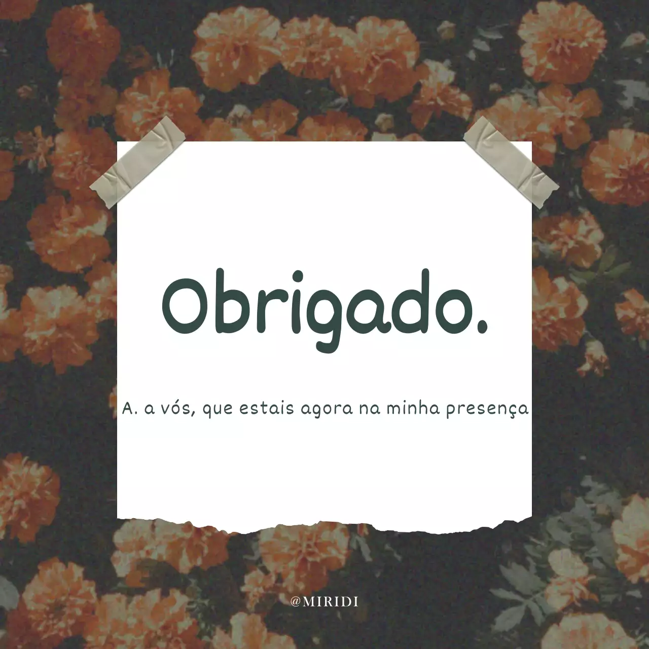 Papel vintage para notas de agradecimento em laranja e caqui
