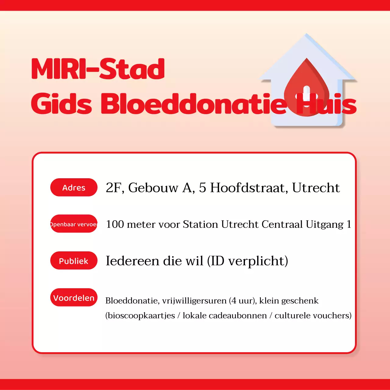 De eenvoudige oproep van Red om bloed te geven