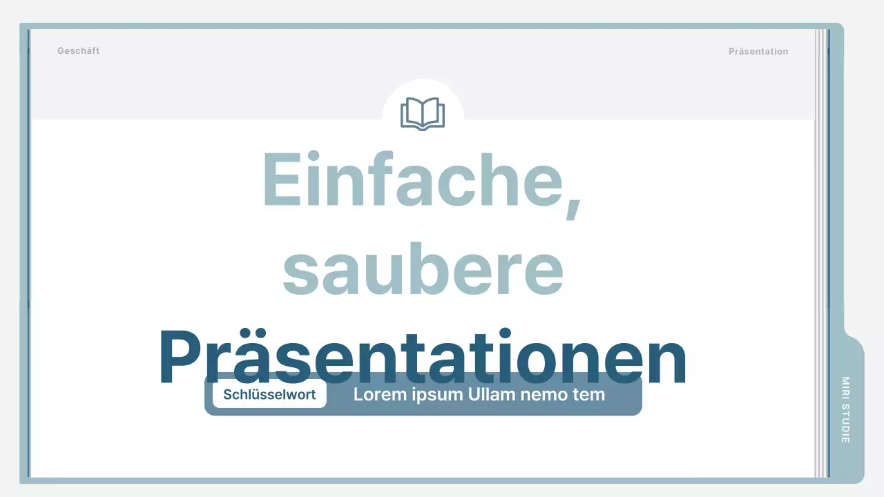 Ein einfacher Ausbildungsprospekt in Hellblau und Grau