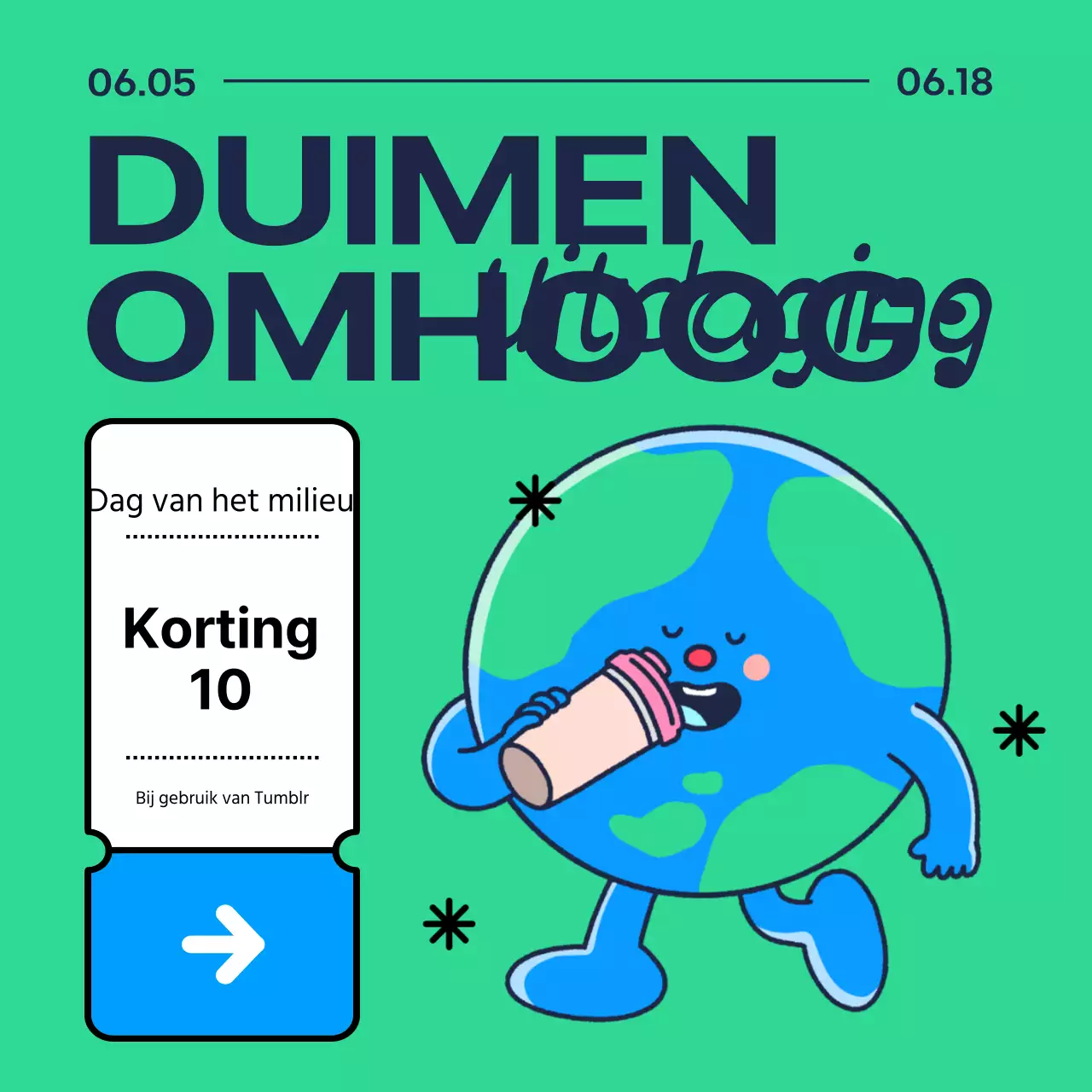 Groene en marineblauwe natuurlijke Earth Day-evenementen promoten