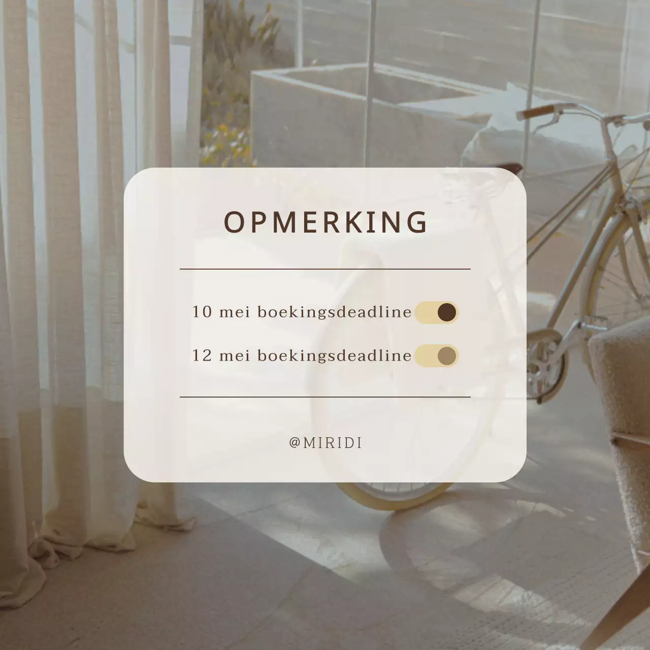 Moderne boekingspromotie in bruin en geel