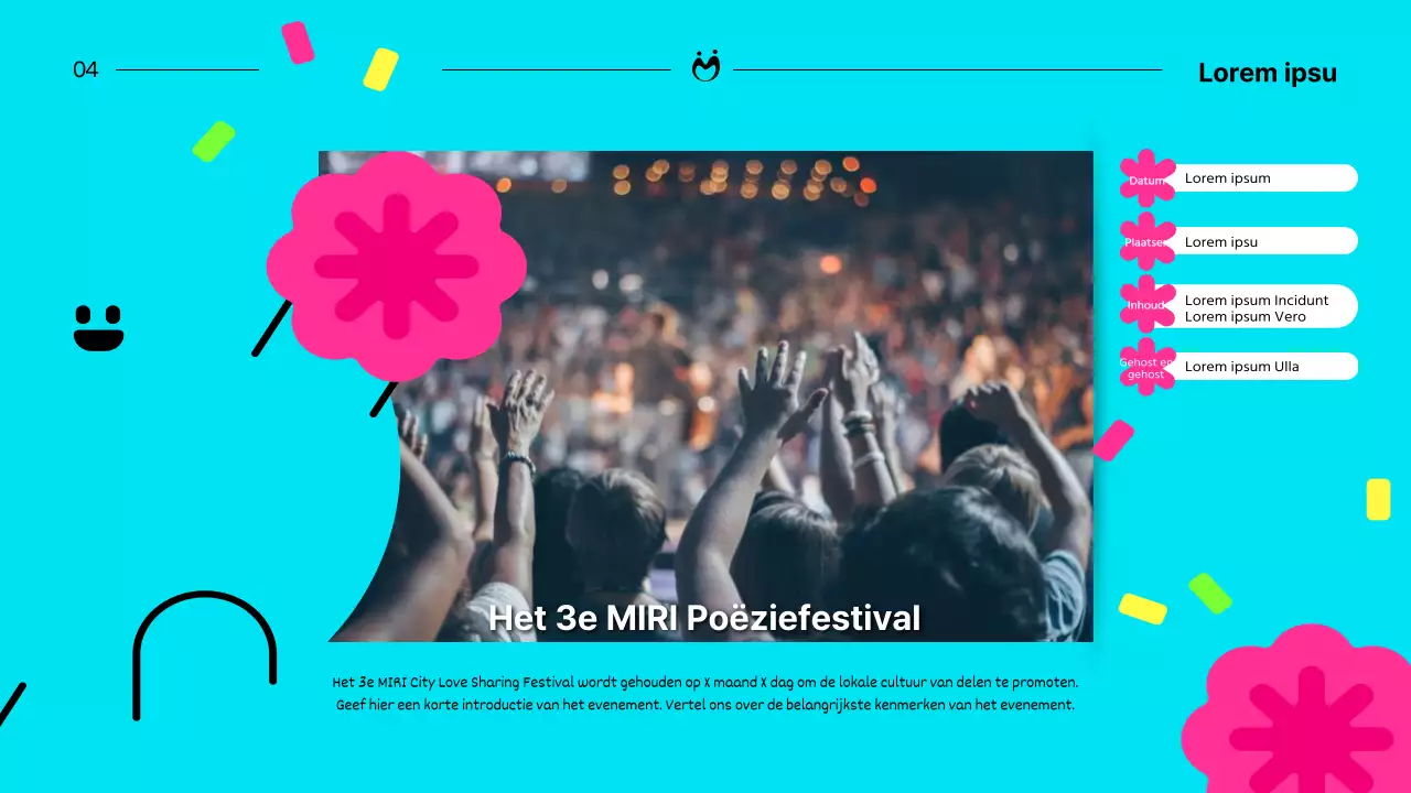 Een fluorescerend, pop-art sponsorvoorstel