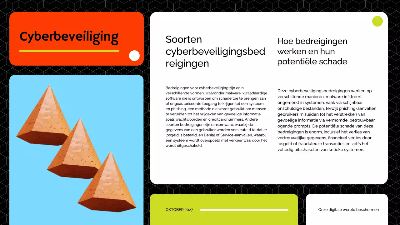 Red And Lime Modern Cybersecurity Lesmateriaal