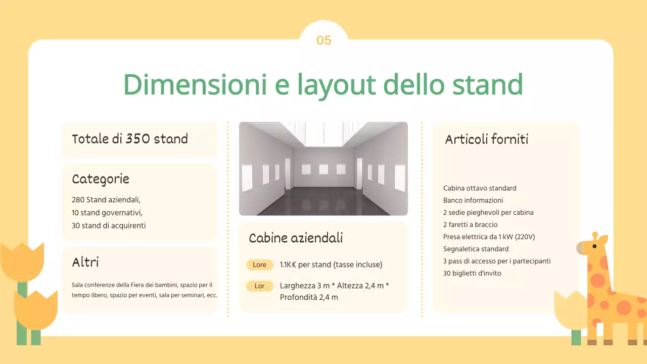 Il bando azzurro e giallo per gli espositori della Fiera dei bambini