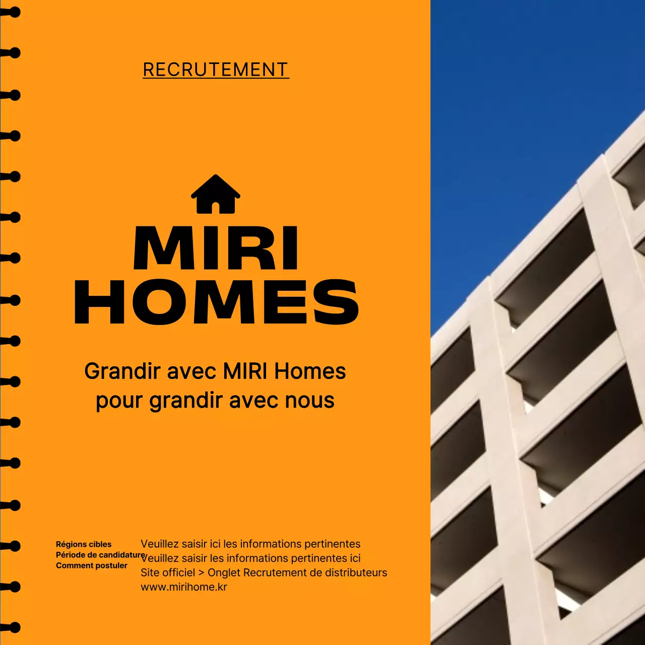 Une agence de recrutement moderne en orange et noir