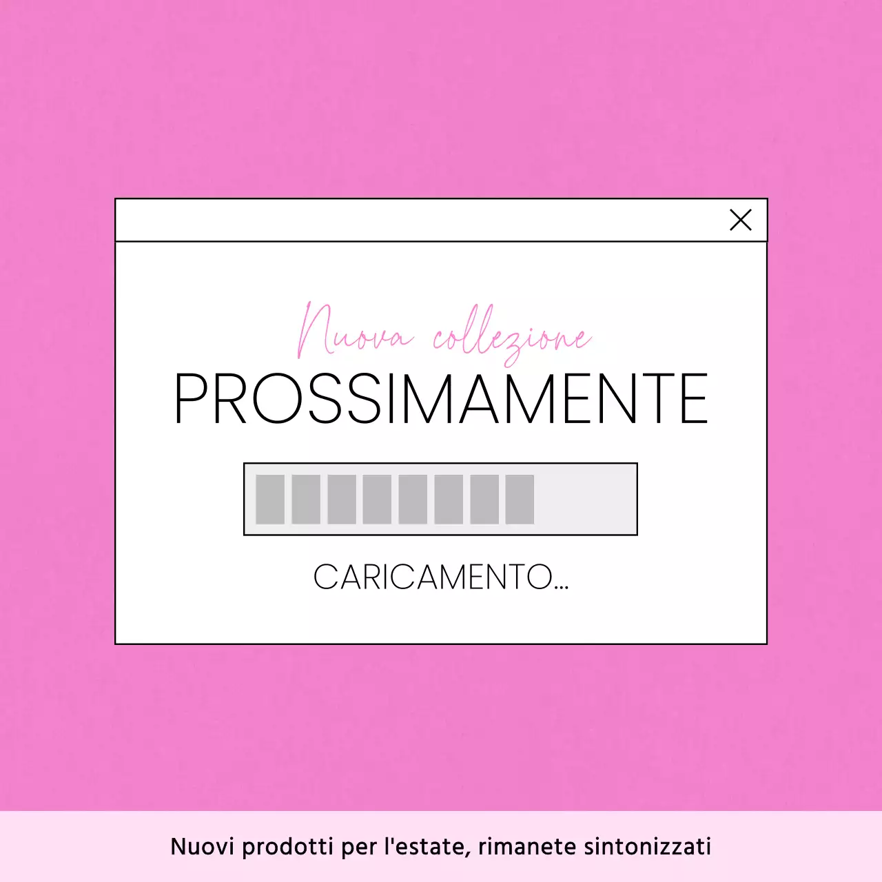 Annuncio del lancio di un nuovo prodotto moderno in rosa e bianco