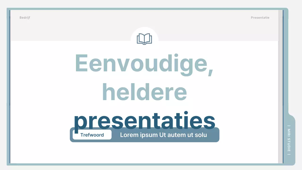 Een eenvoudige trainingsbrochure in lichtblauw en grijs