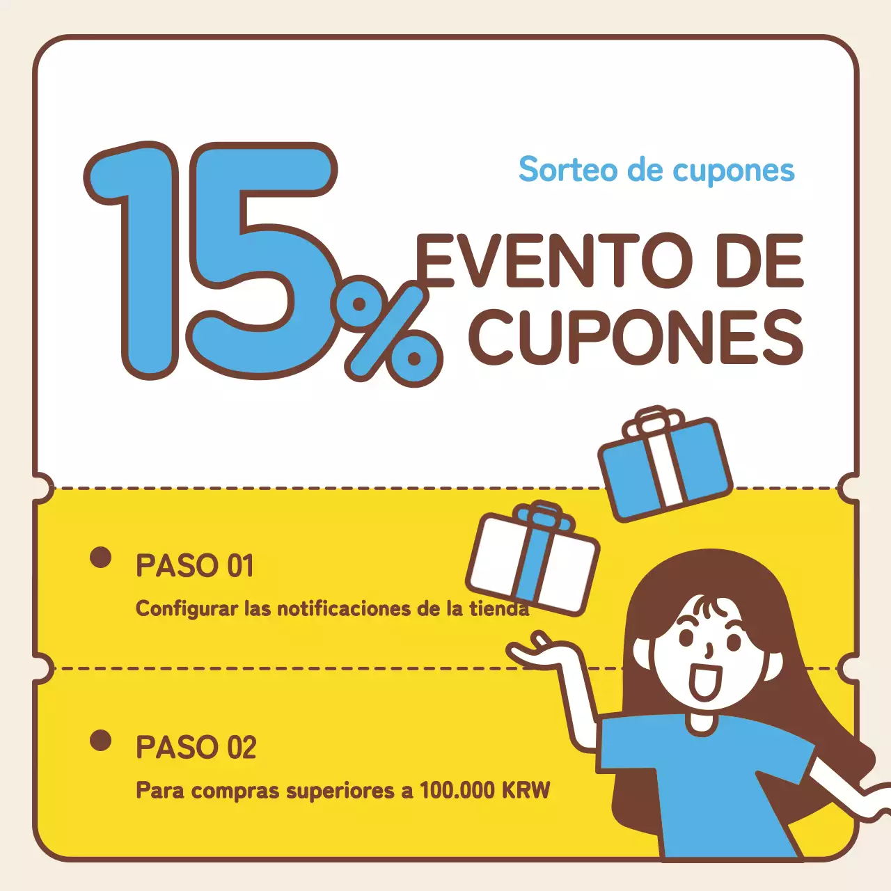 Promoción sencilla en redes sociales de búsqueda de empleo en el extranjero en amarillo y azul claro