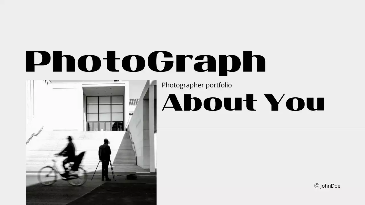 Black Minimal Photographer Portfolio Presentation