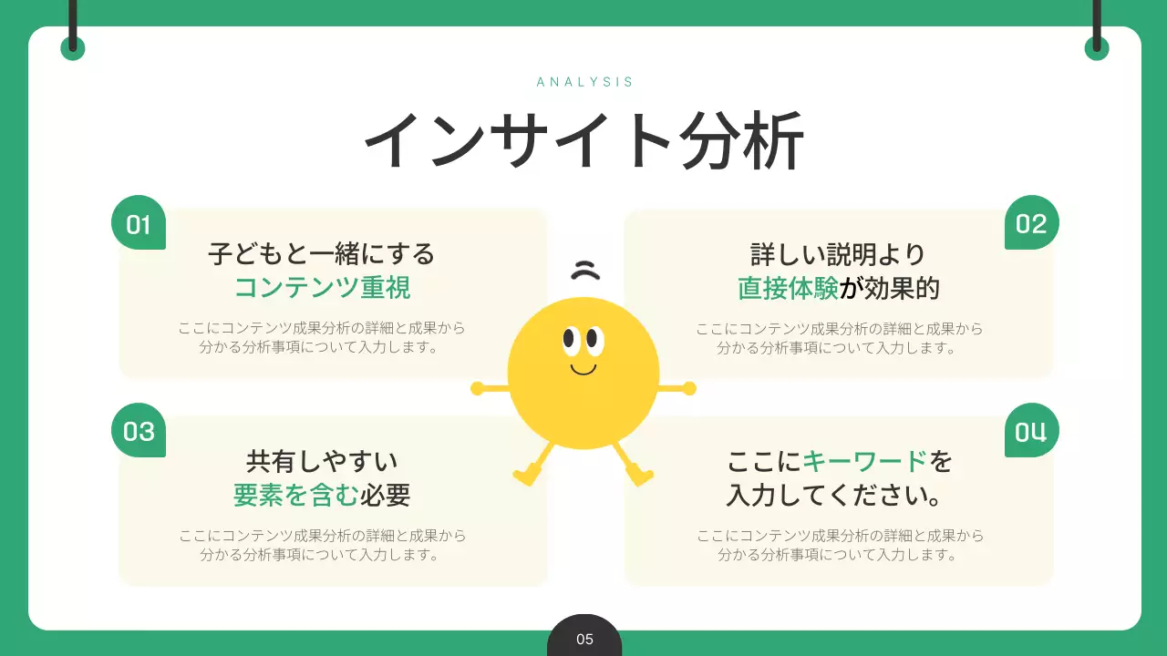 緑 ポップ マーケティング 資料 プレゼンテーション