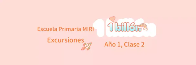 Anuncios rosas y blancos para grupos de excursión de escuela primaria