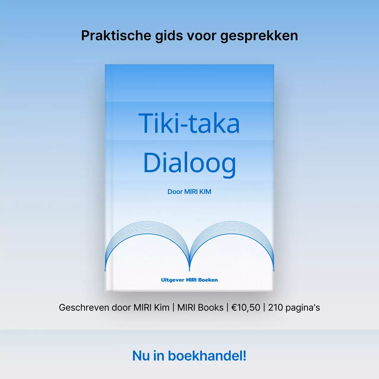 Minimalistische boekpromotie in blauw en lichtblauw