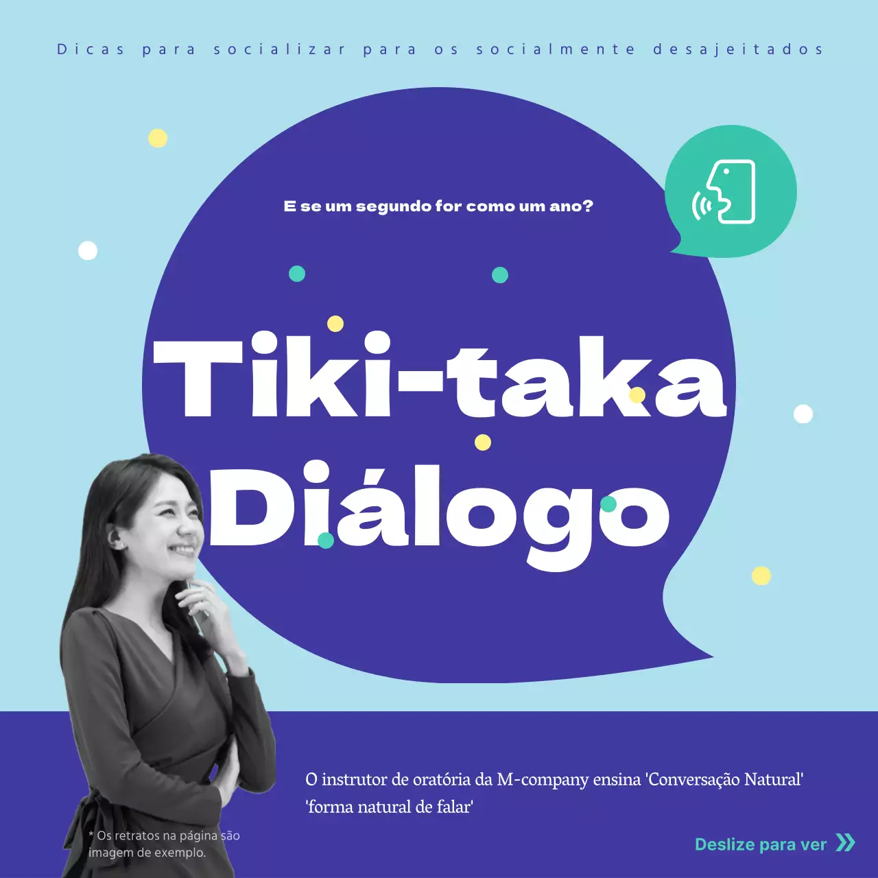 Promover o lançamento de um livro giro em tons de menta e azul-marinho